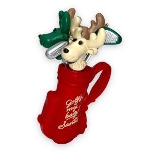 Vintage 1990 Hallmark "Golf's My Bag" Christmas ornament Santa Golf